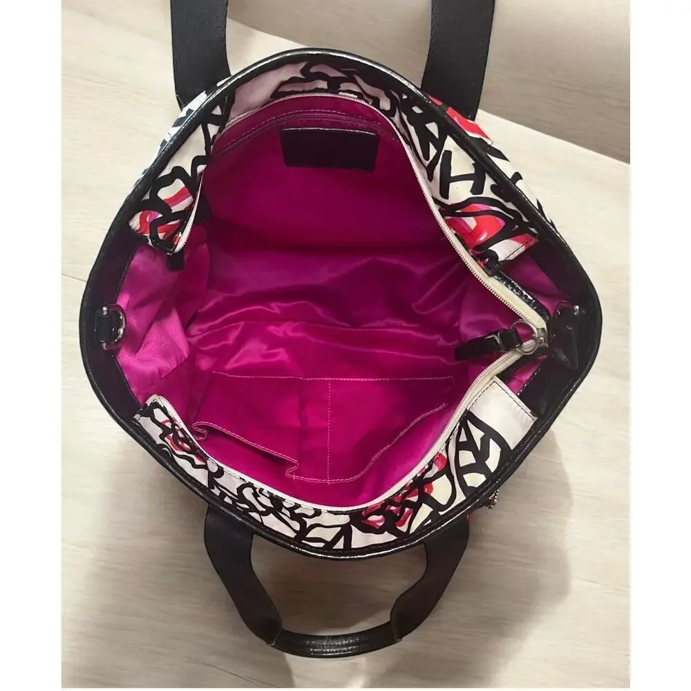 Coach F16583 Poppy Daisy Floral Graffiti Tote Bag